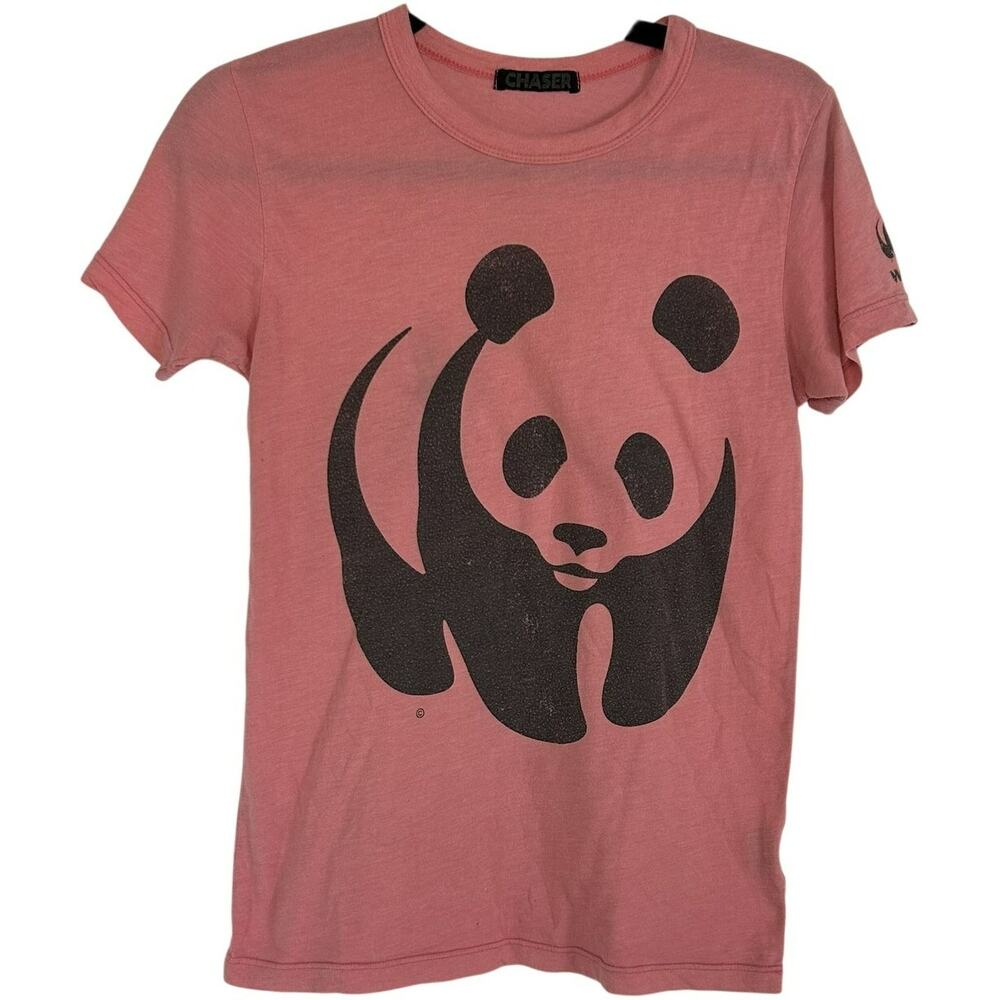 VTG Chaser LA WWF Panda Graphic Tee Pink L Made in USA Eco Friendly Sustainable